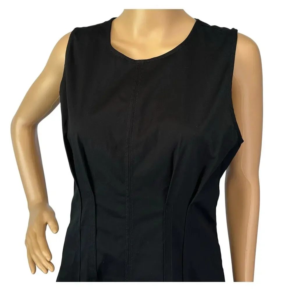 NWT J. Crew Pintuck Midi Dress in Stretch Twill Black CD361 Size 8